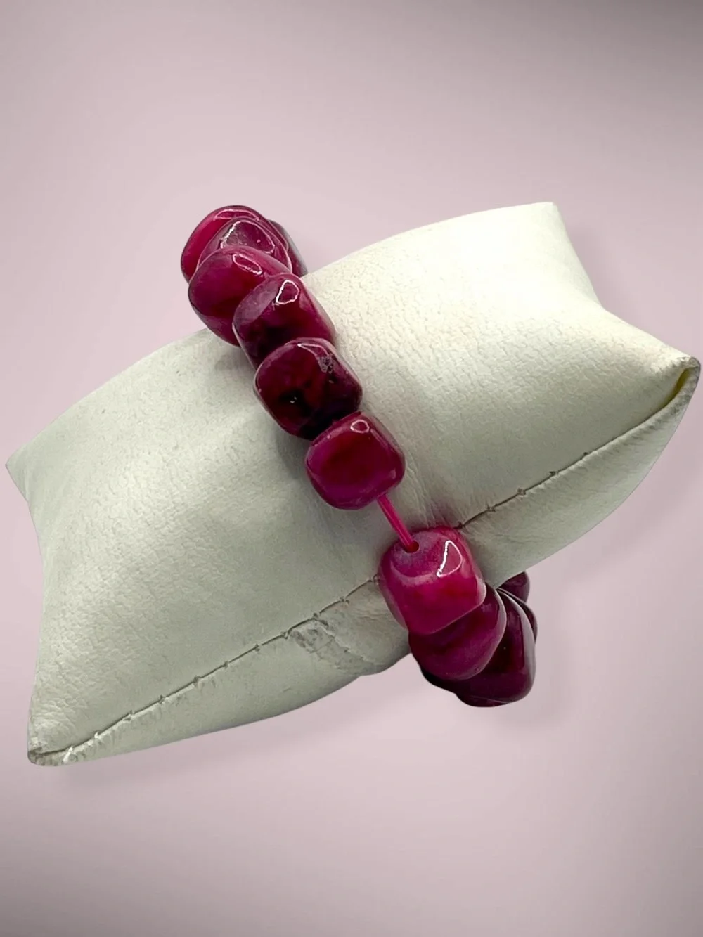 Dyed Agate Organic Nugget Beaded Stretch Bracelet